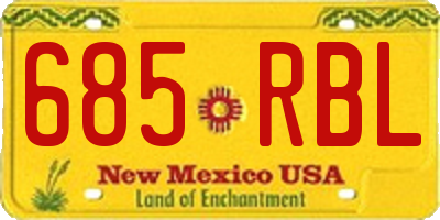 NM license plate 685RBL