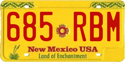 NM license plate 685RBM