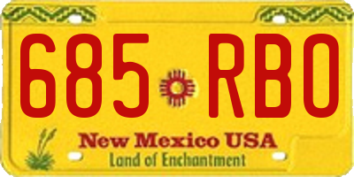 NM license plate 685RBO