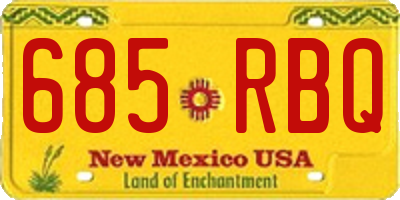 NM license plate 685RBQ