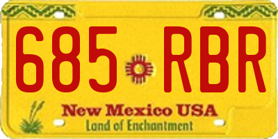 NM license plate 685RBR