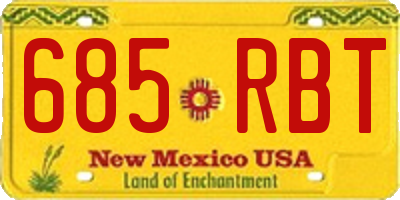 NM license plate 685RBT