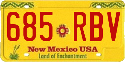 NM license plate 685RBV