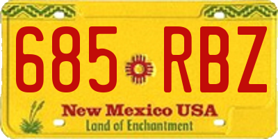 NM license plate 685RBZ