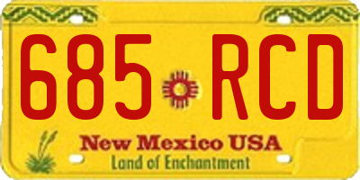 NM license plate 685RCD
