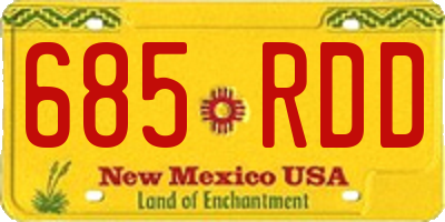 NM license plate 685RDD