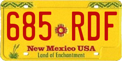 NM license plate 685RDF