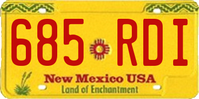 NM license plate 685RDI