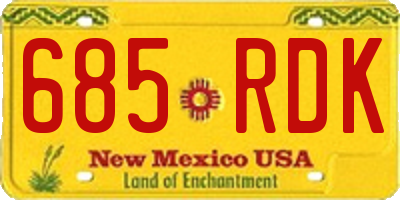 NM license plate 685RDK