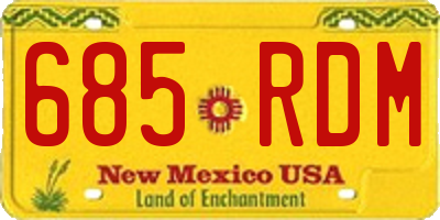 NM license plate 685RDM