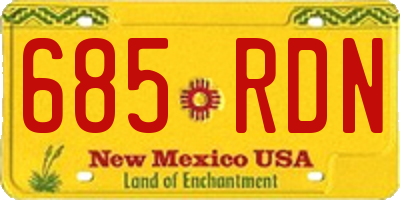 NM license plate 685RDN