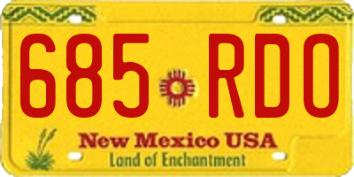 NM license plate 685RDO