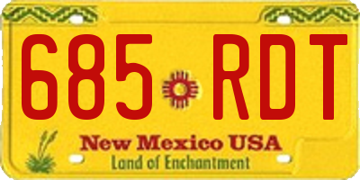 NM license plate 685RDT