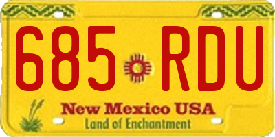 NM license plate 685RDU