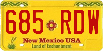 NM license plate 685RDW