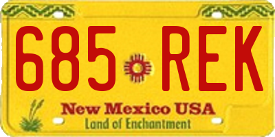 NM license plate 685REK