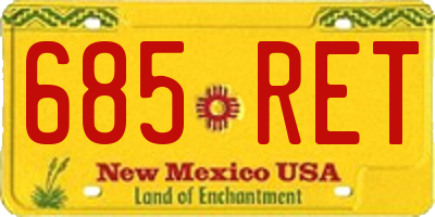 NM license plate 685RET