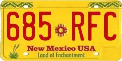 NM license plate 685RFC