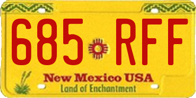 NM license plate 685RFF
