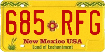 NM license plate 685RFG