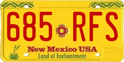 NM license plate 685RFS