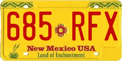 NM license plate 685RFX