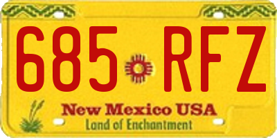 NM license plate 685RFZ