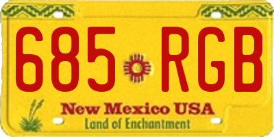 NM license plate 685RGB