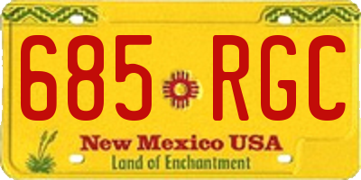 NM license plate 685RGC