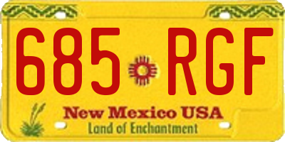 NM license plate 685RGF