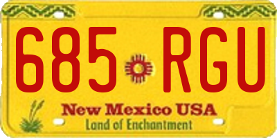 NM license plate 685RGU