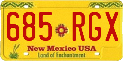 NM license plate 685RGX
