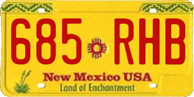 NM license plate 685RHB