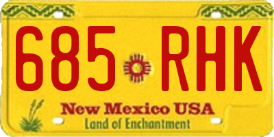 NM license plate 685RHK