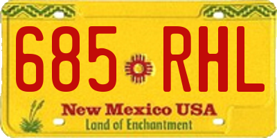 NM license plate 685RHL