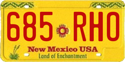 NM license plate 685RHO