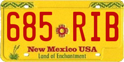 NM license plate 685RIB