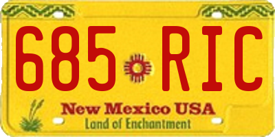 NM license plate 685RIC