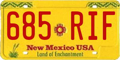 NM license plate 685RIF