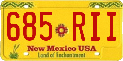 NM license plate 685RII