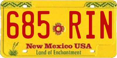 NM license plate 685RIN
