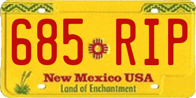 NM license plate 685RIP