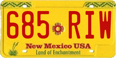 NM license plate 685RIW