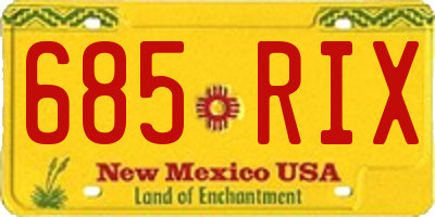 NM license plate 685RIX