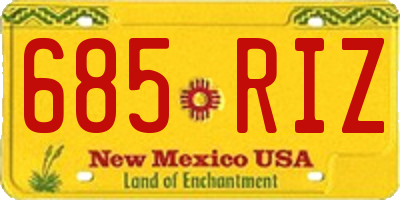 NM license plate 685RIZ