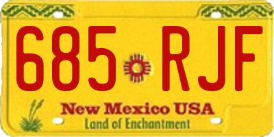 NM license plate 685RJF