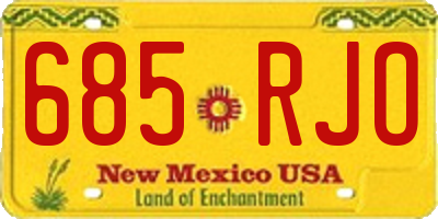 NM license plate 685RJO