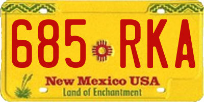NM license plate 685RKA