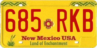 NM license plate 685RKB