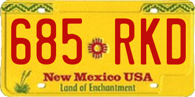 NM license plate 685RKD